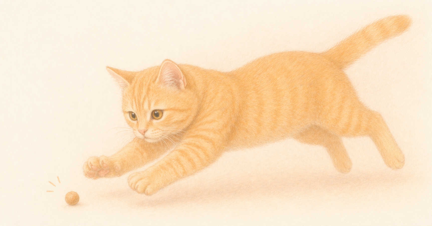 ハンターモードでおやつを狙う猫